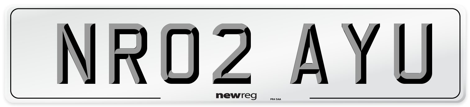 NR02 AYU Number Plate from New Reg